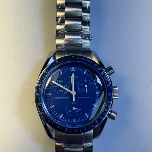 Omega x Swatch Speedmaster Moon S Watch with upgrade of metal case and band. - Picture 3 of 9